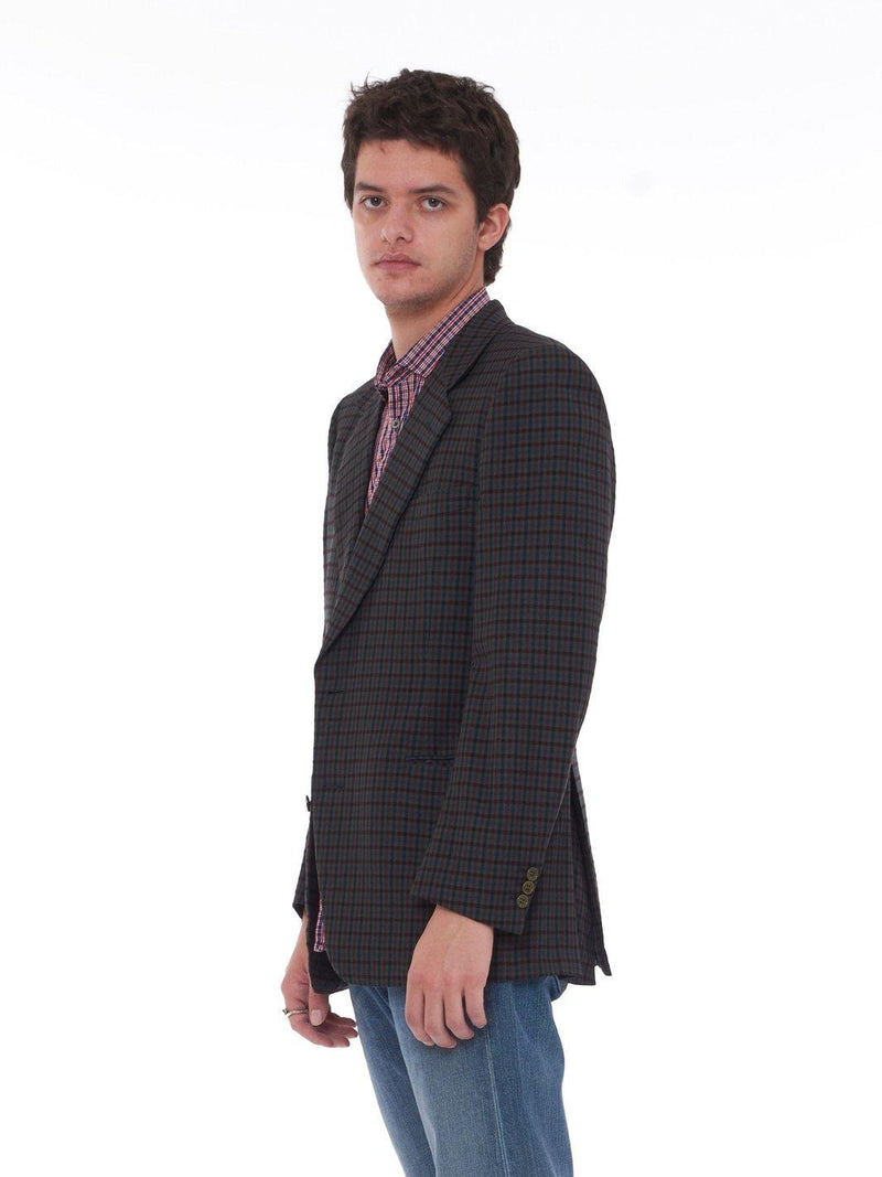 1980s wool and cashmere blend jacket with tartan pattern U223-25/8  Vintage 