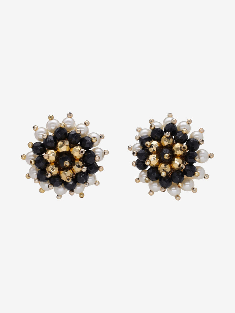 Vintage Black Beaded Earrings