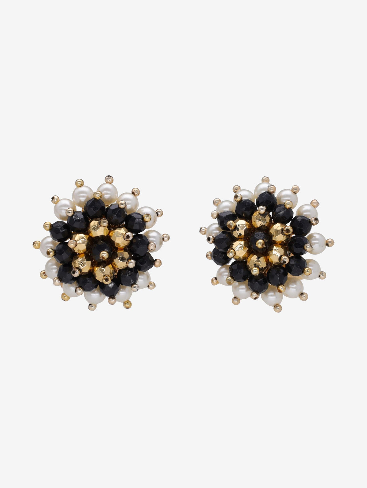 Vintage Black Beaded Earrings