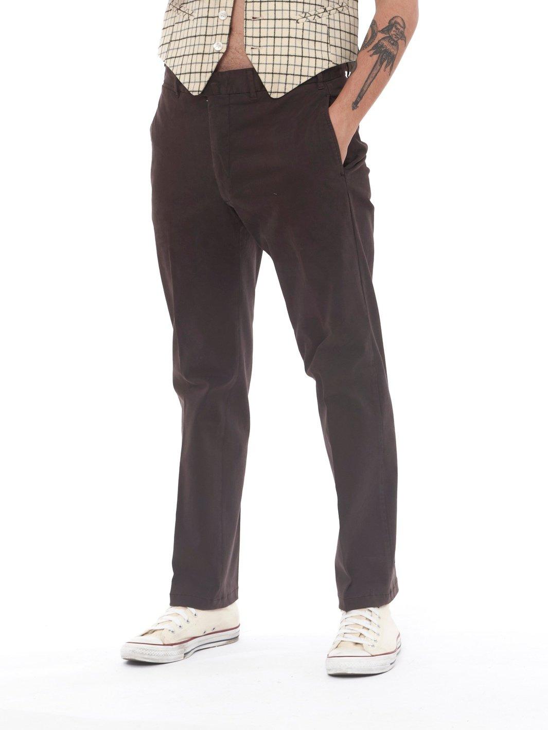 1990s brown causal pants in stretchy cotton U2111-17/10  Vintage 