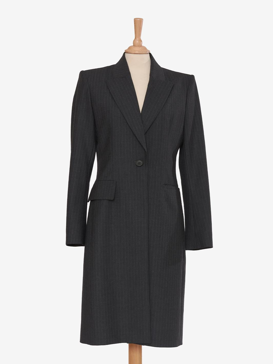Vintage gray wool pinstripe suit