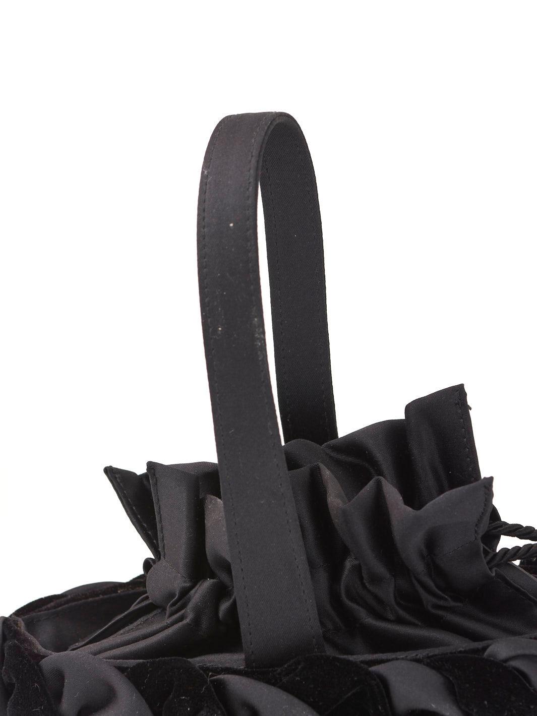 Black velvet bucket bag W22090901  Vintage 