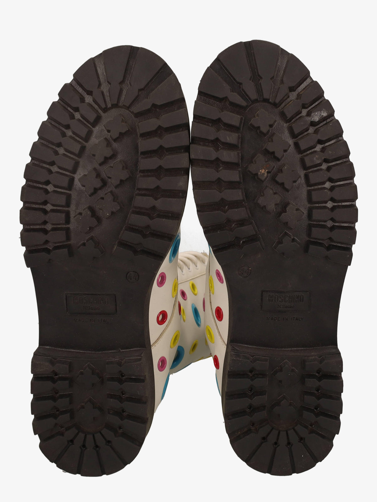 Moschino Combat Boots in White Leather WCV250821.05  Moschino 