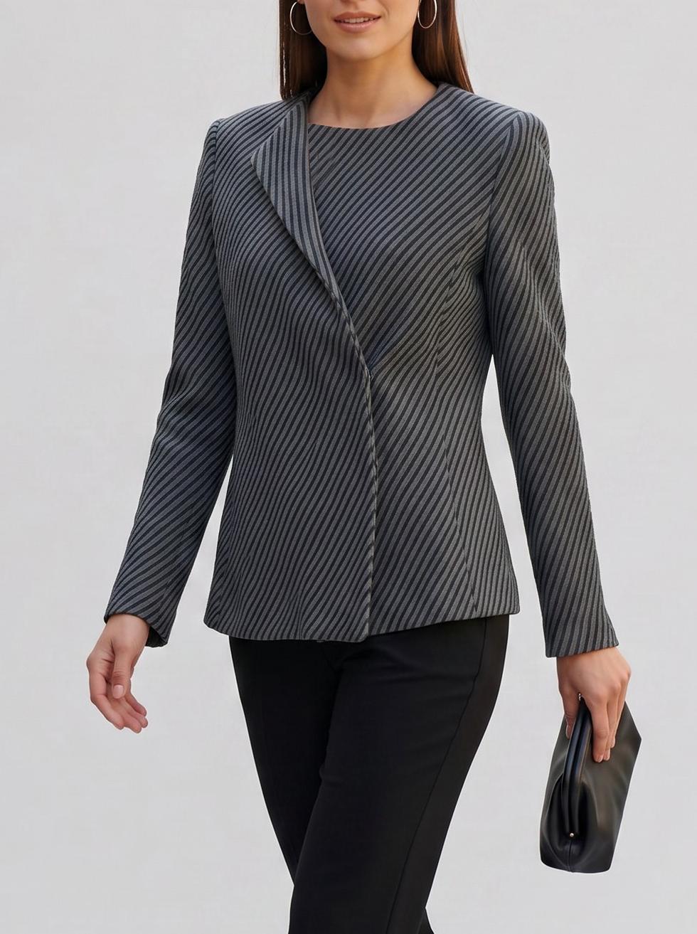 Armani Soft Cotton Blend Blazer with Striped Pattern MR311024.174  Giorgio Armani 
