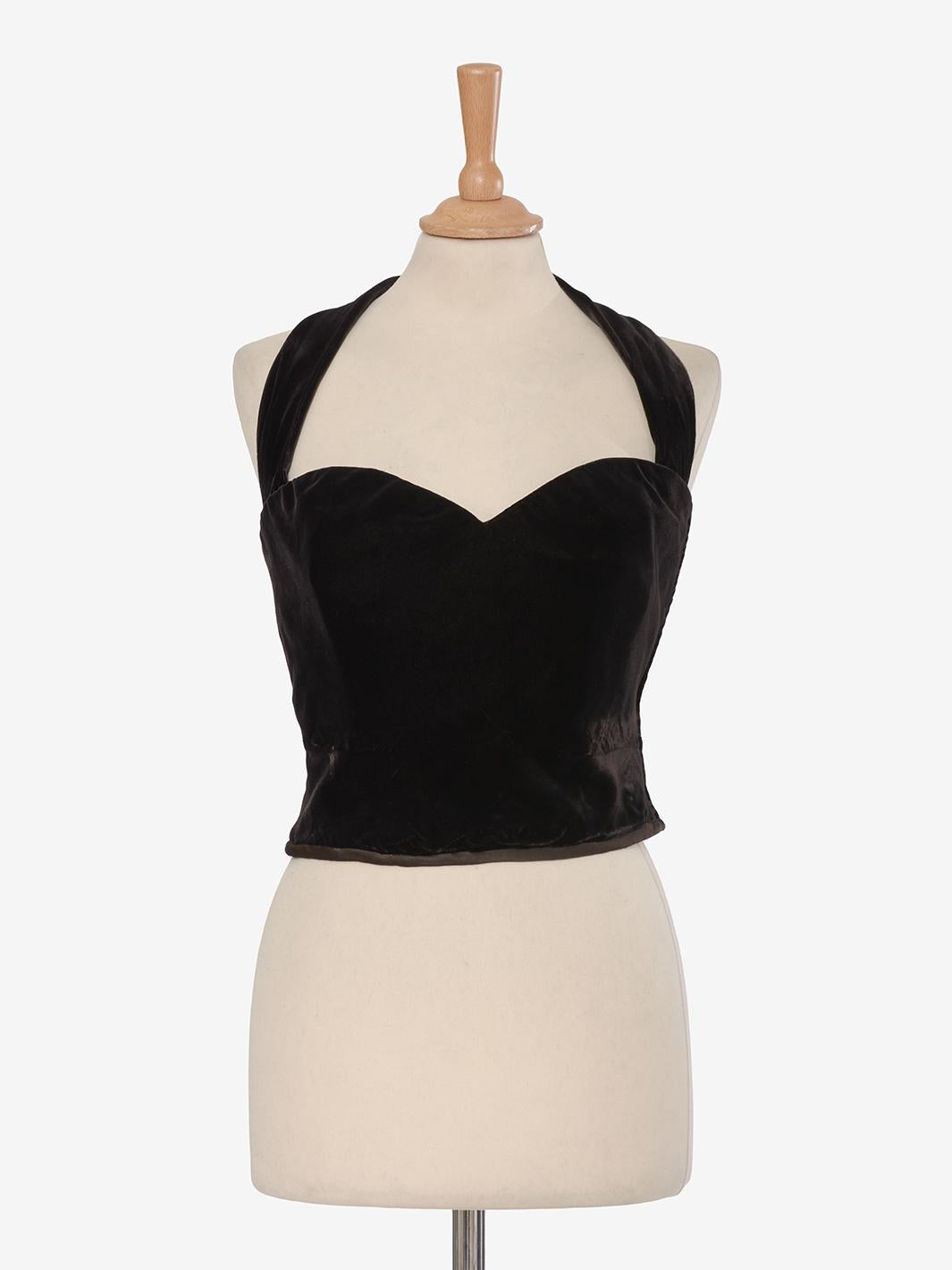 Juanita Sabbadini Top in velluto marrone