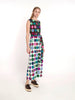 1970s Jeanne Lanvin dress in jersey jersey with optical pattern