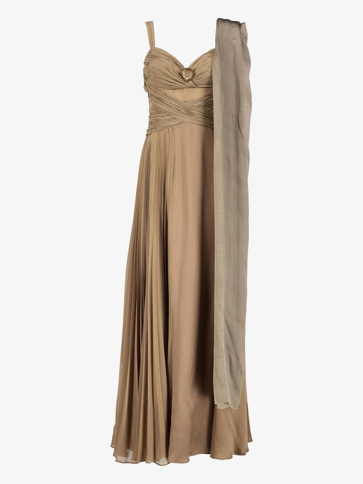 Vintage Draped Gold Dress WCV23051863  Vintage 