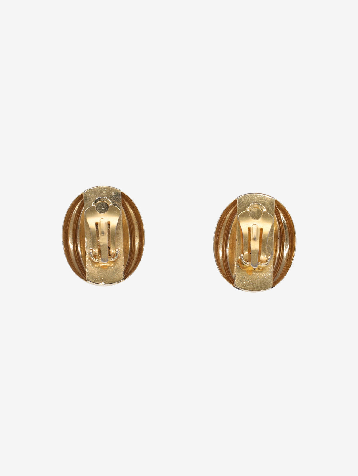 Vintage Concave Elongated Clip-On Earrings W13426.41  Vintage 