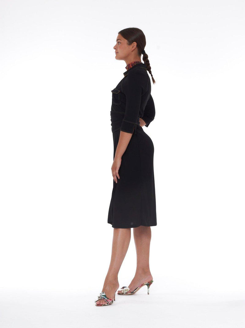 Y2K Diane Von Furstenberg black and beige wrap dress W22050408  Diane Von Furstenberg 