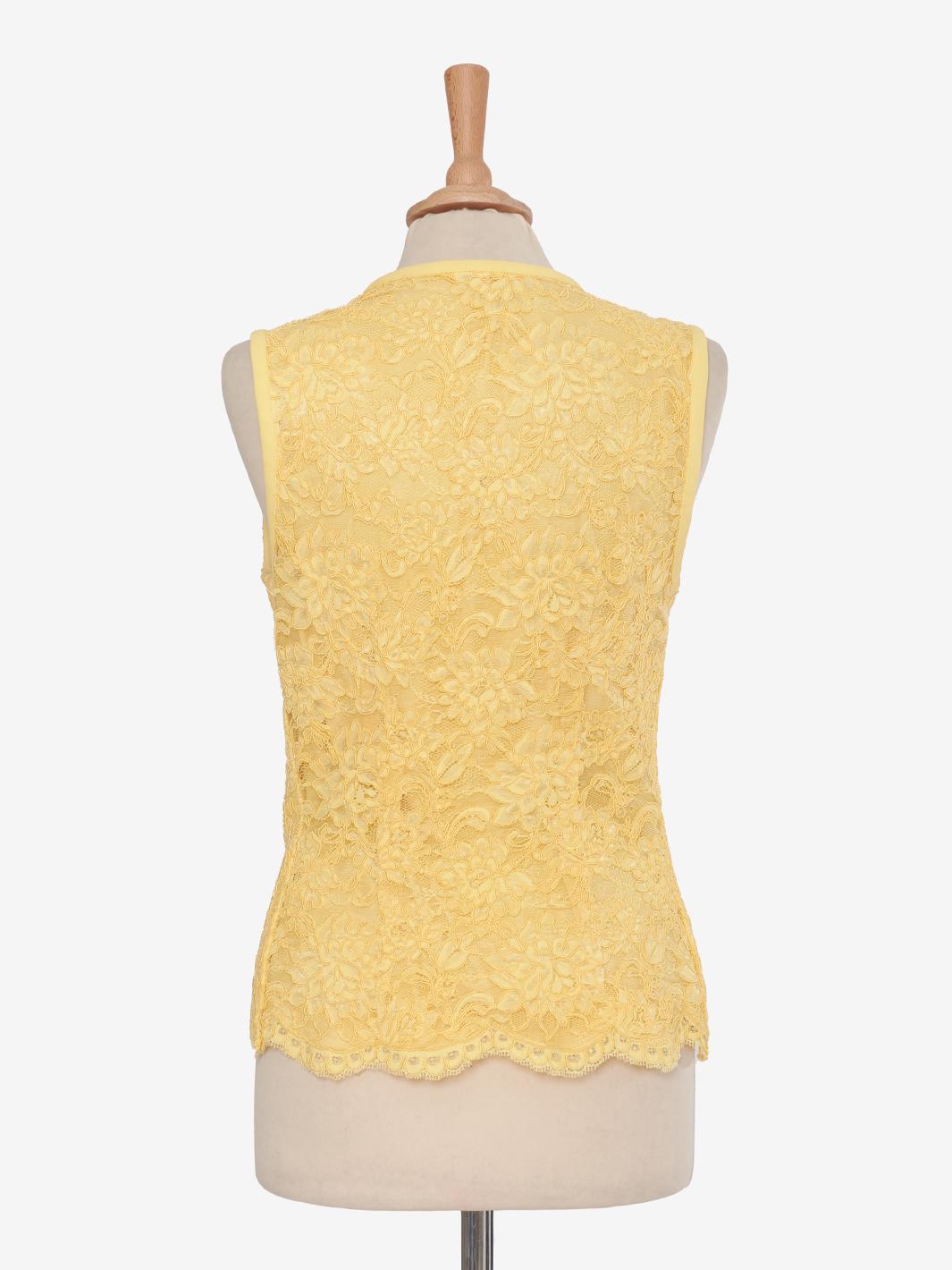 Gai Mattiolo Gilet giallo in pizzo
