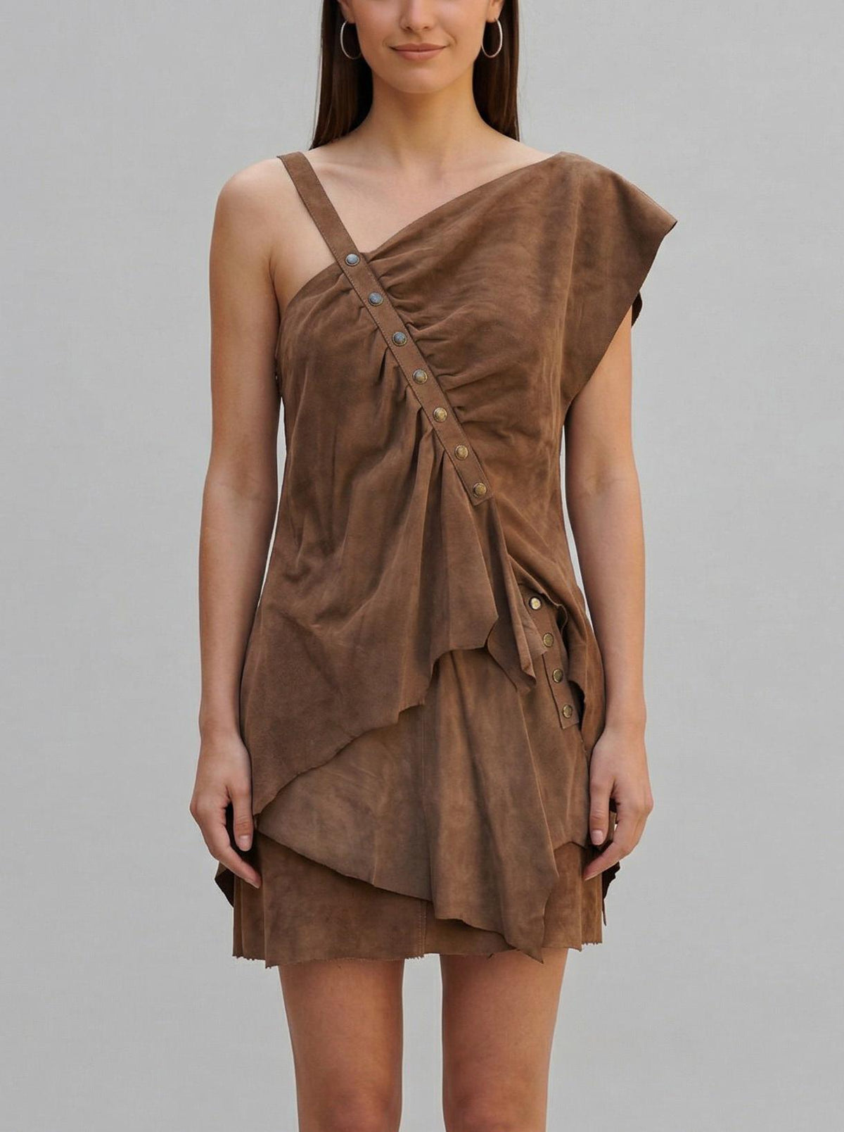 Issey Miyake Brown Suede Set DM10043112  Issey Miyake 