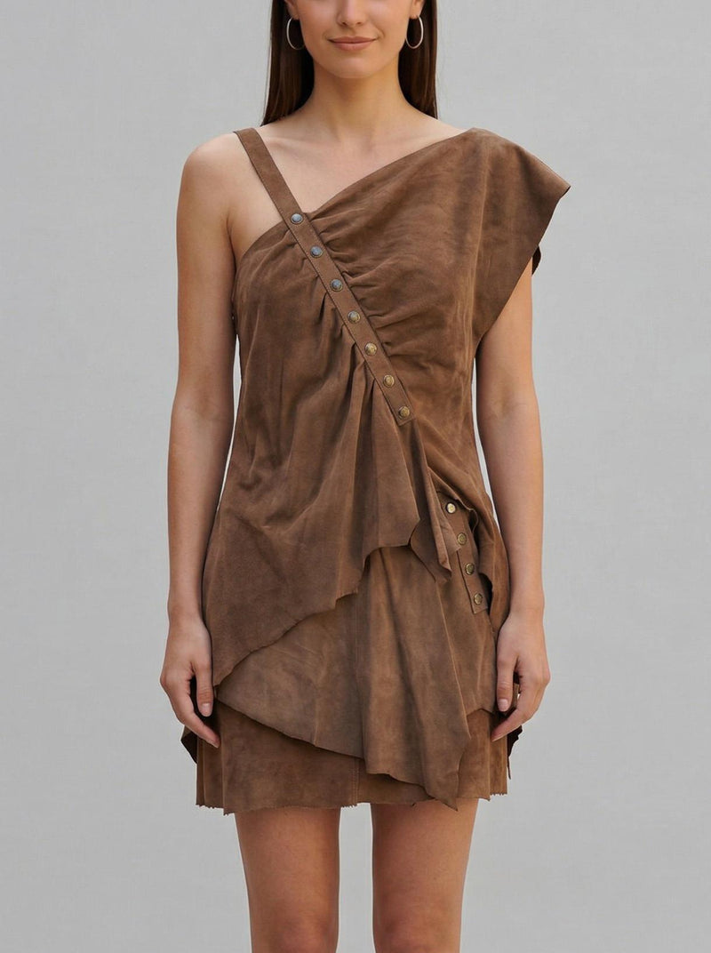 Issey Miyake Brown Suede Set DM10043112  Issey Miyake 