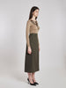 Y2K Aspesi midi skirt with a classic cut in military green Z1000223  Aspesi 