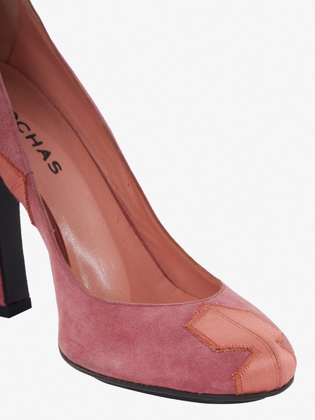 Rochas pink suede round toe heel shoe CVM22.81.3  Rochas 