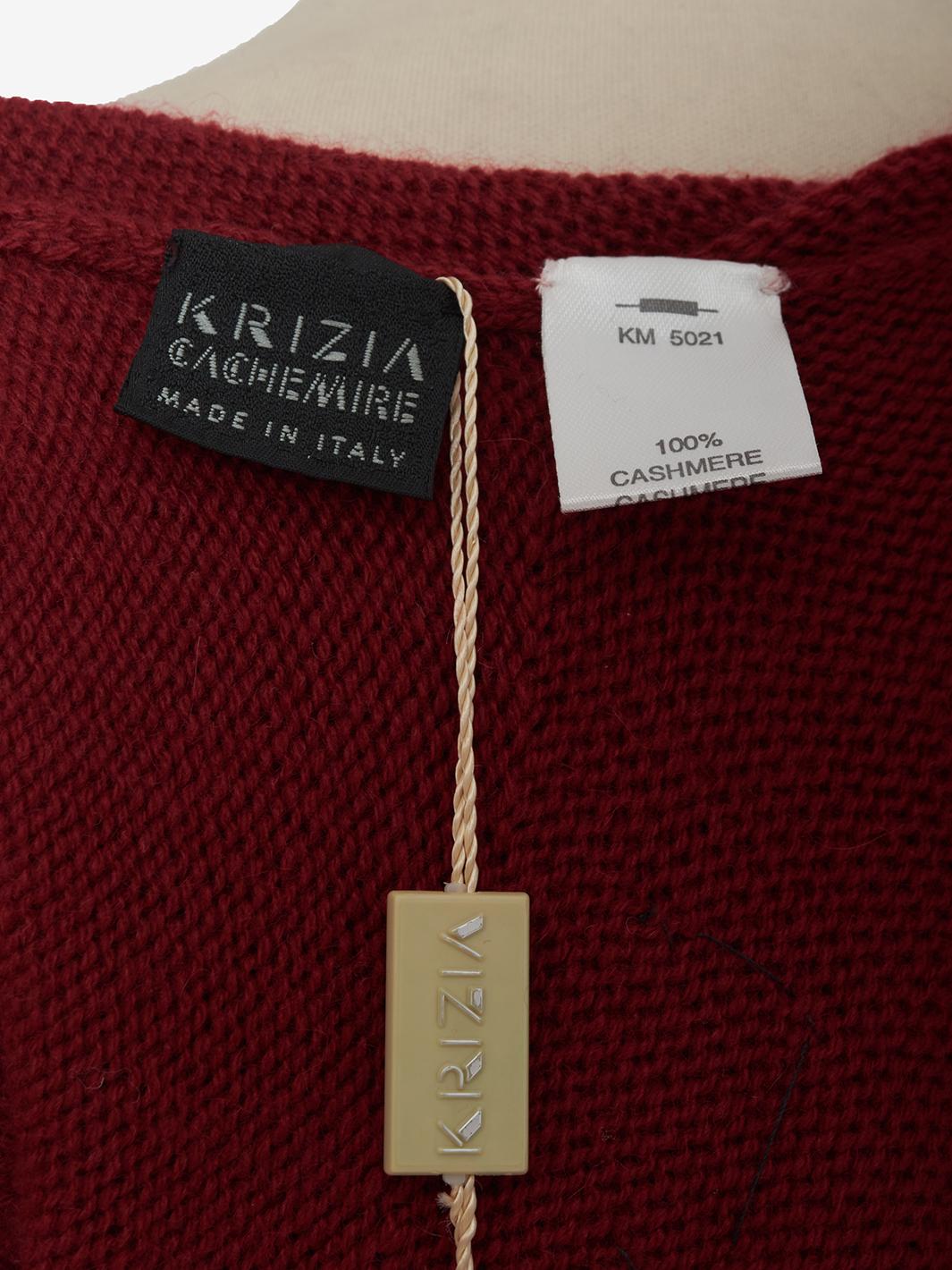 Krizia 波尔多豹刺绣羊绒毛衣