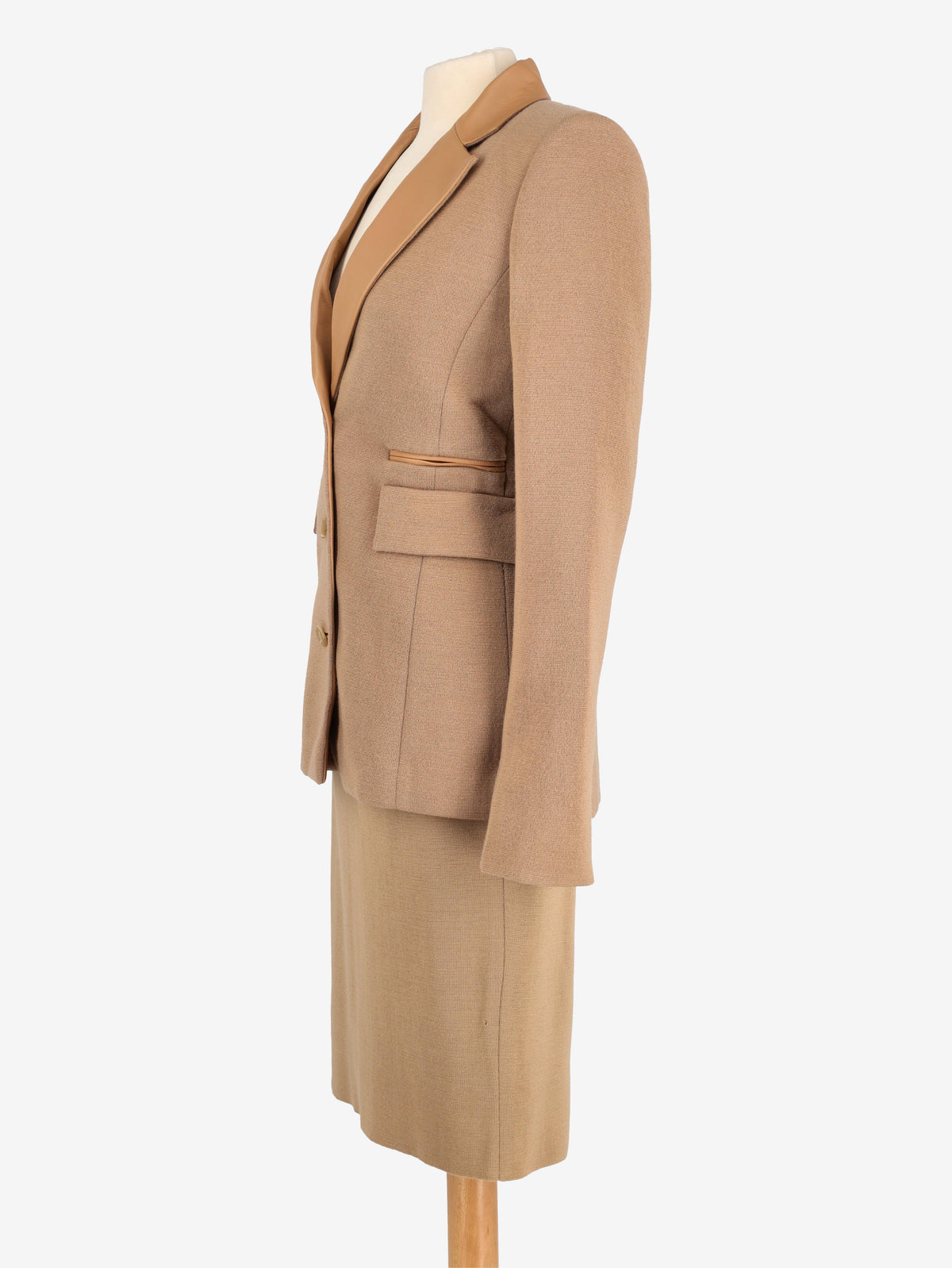 Basile Beige Two-Piece With Leather Inserts W2511.55  Vintage 