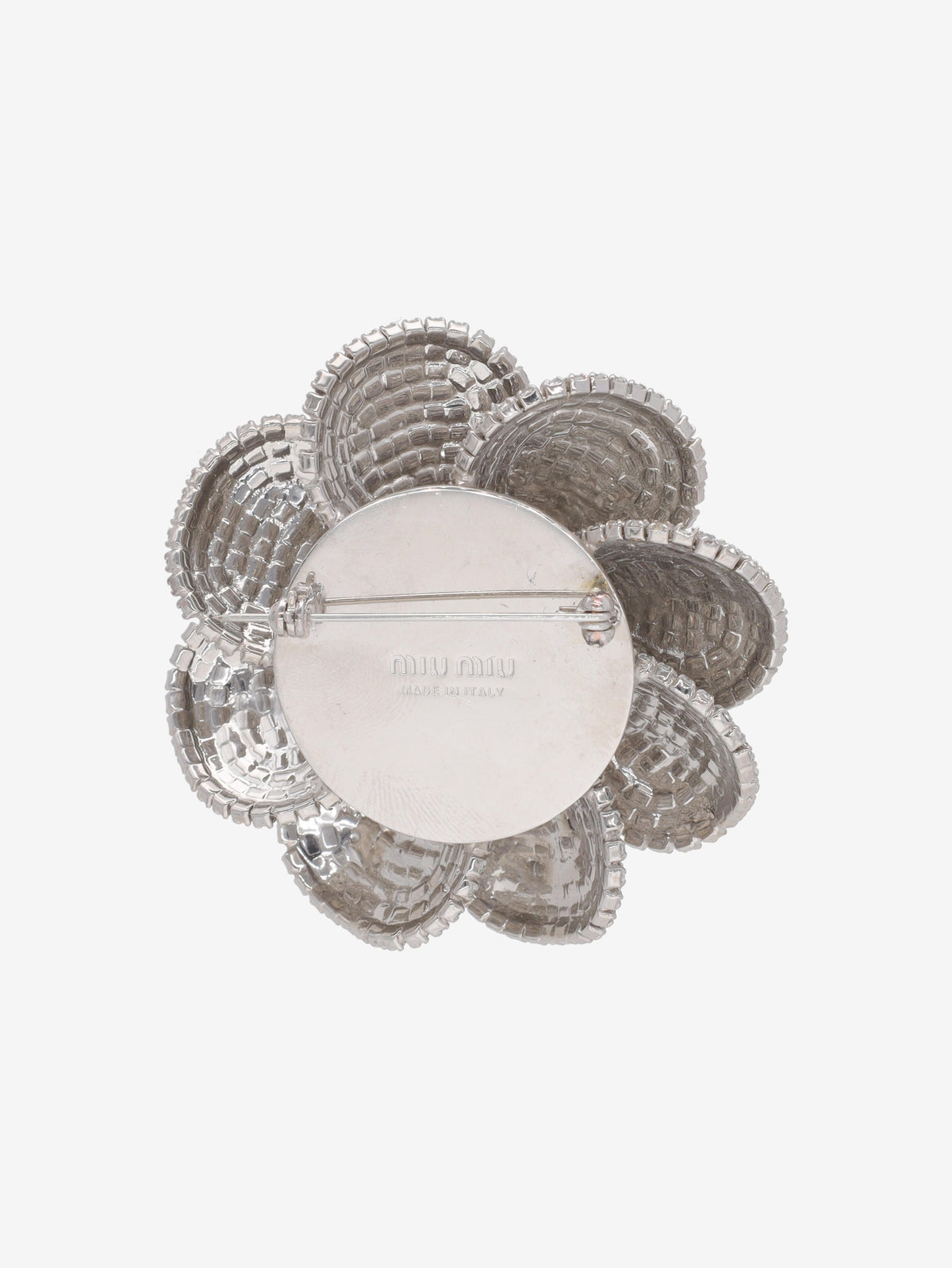 Miu Miu Crystal and Faux Pearl Flower Brooch W13426.87  Miu Miu 