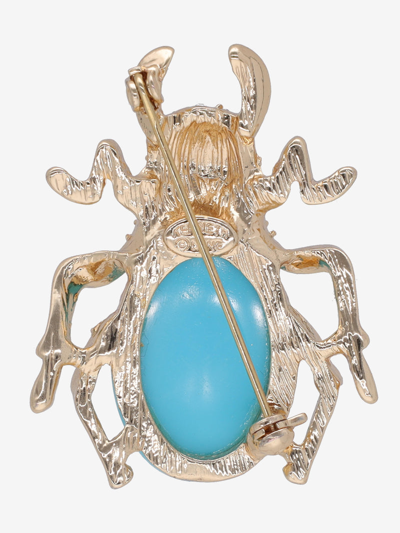 Kenneth Jay Lane Acquamarine Beetle Brooch CVR24.1.138  Kenneth Jay Lane 