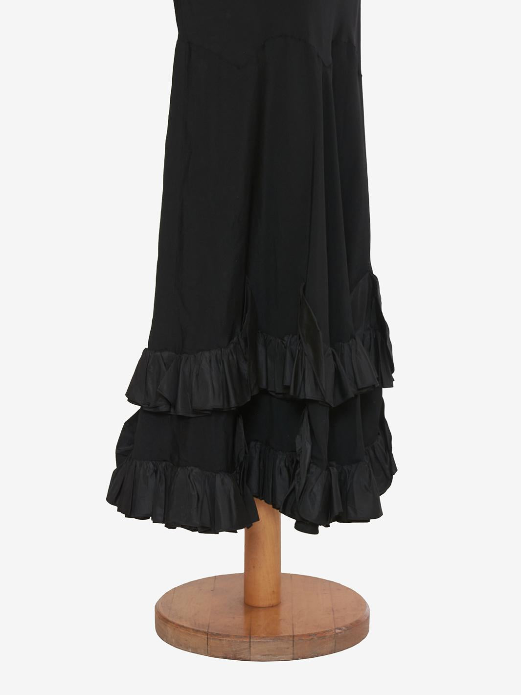 Vintage ruffle taffetà dress - '36s AR003  Vintage 