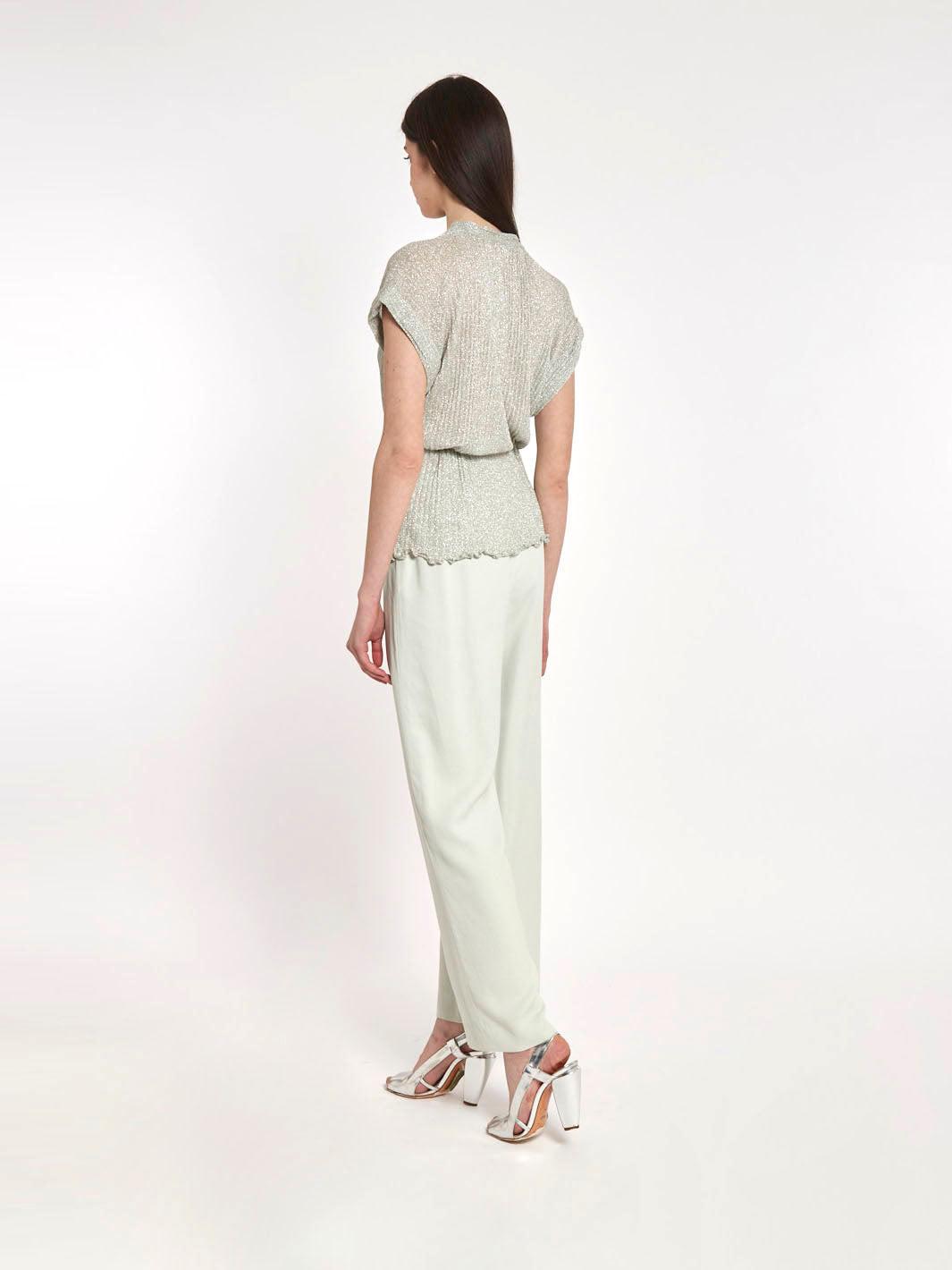 1990s Giorgio Armani sage-coloured silk pants W2203023  Giorgio Armani 