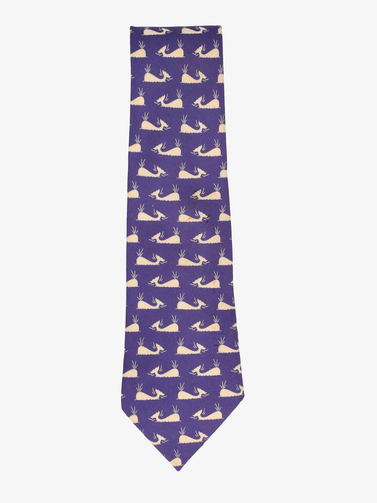 Hermès White Wales Print Tie W16062025.6  Hermès 