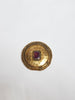 1980s brass Chanel buckle with purple stone B0045  Chanel 