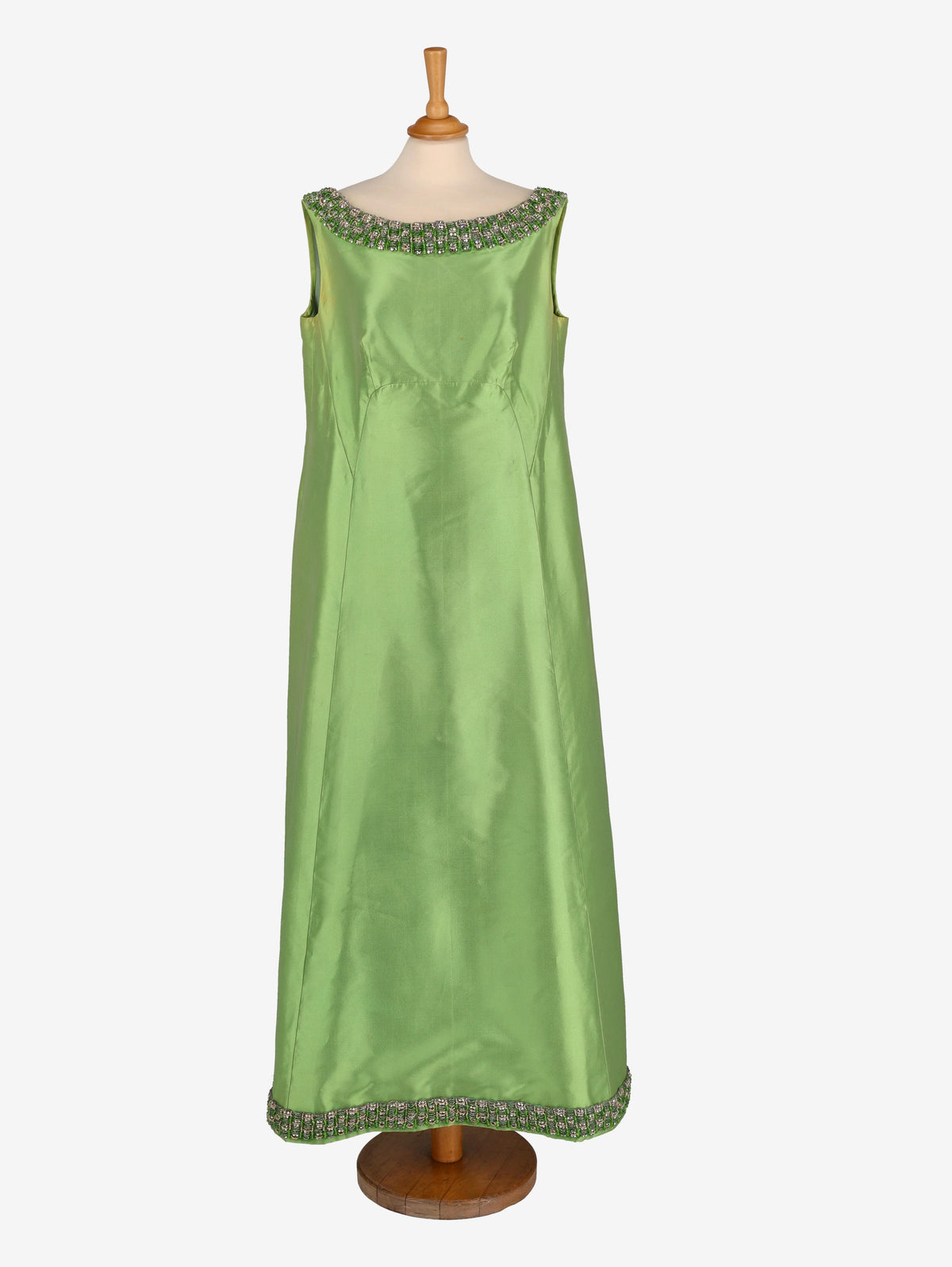 Satin Beaded Long Dress - 60s M1701749  Vintage 