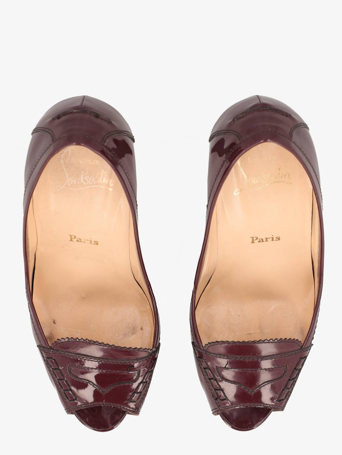 Louboutin Open Toed Heels in Burgundy Leather WCV161224_70  Christian Louboutin 