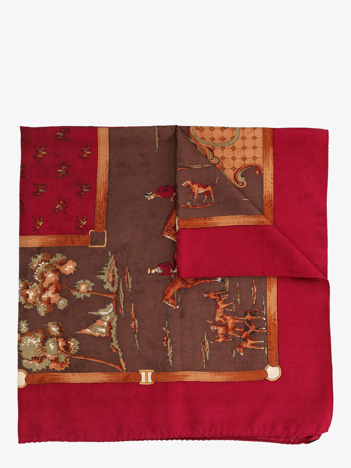 Vintage Equestrian Print Foulard WCV300625.33  Vintage 