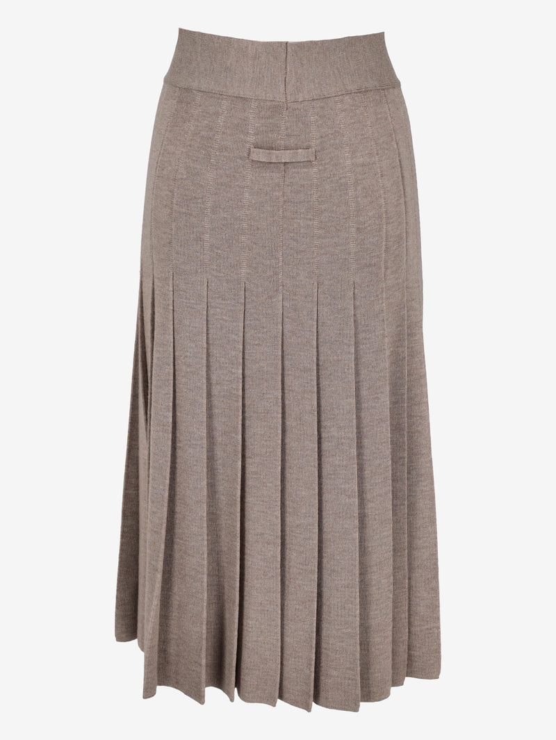 Jean Paul Gaultier Midi Beige Wool Skirt W7426.47  Jean Paul Gaultier 