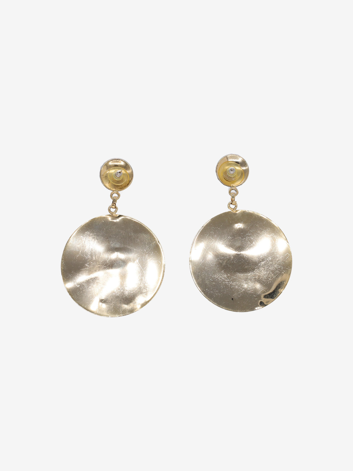 Vintage Double Hoop Drop Earrings with Floral Detail W13426.55  Vintage 