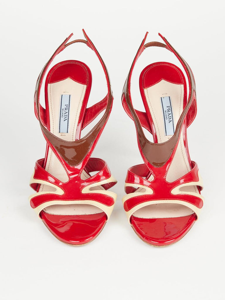 2010 Prada slingback Fiamma sandal in patent leather with heel MR02022.4  Prada 