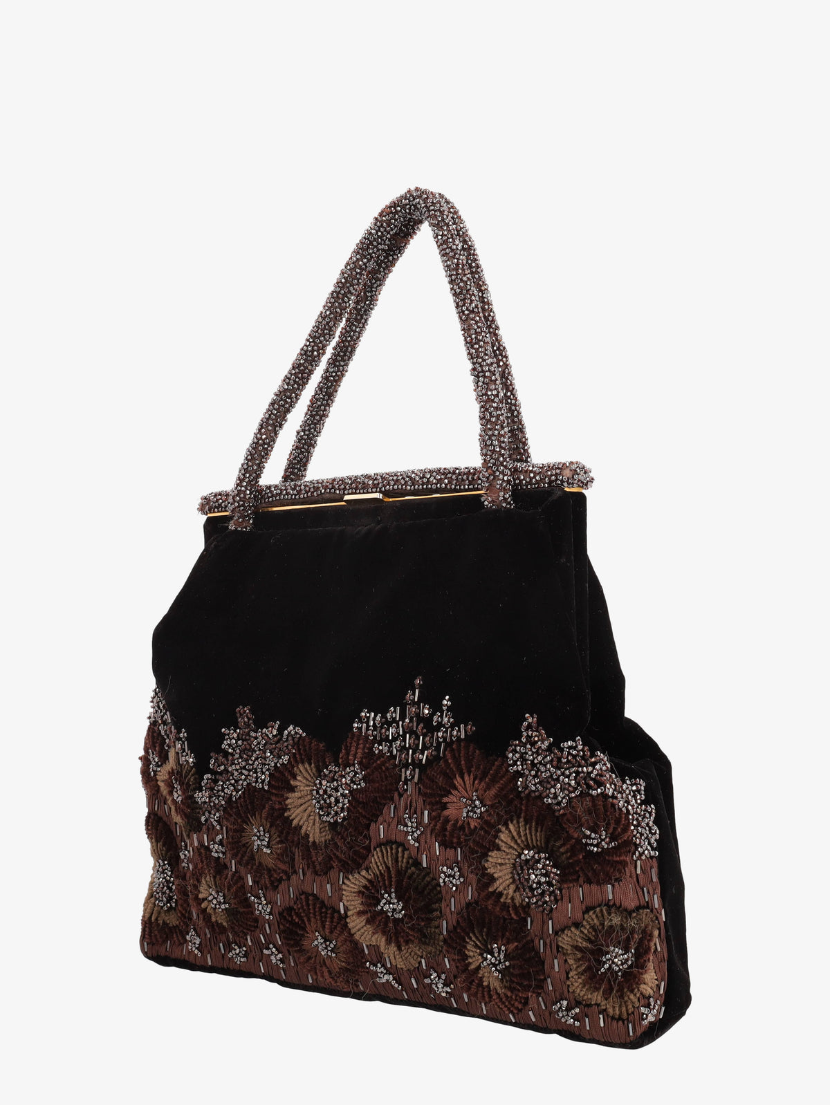 Vintage Beaded And Velvet Handbag