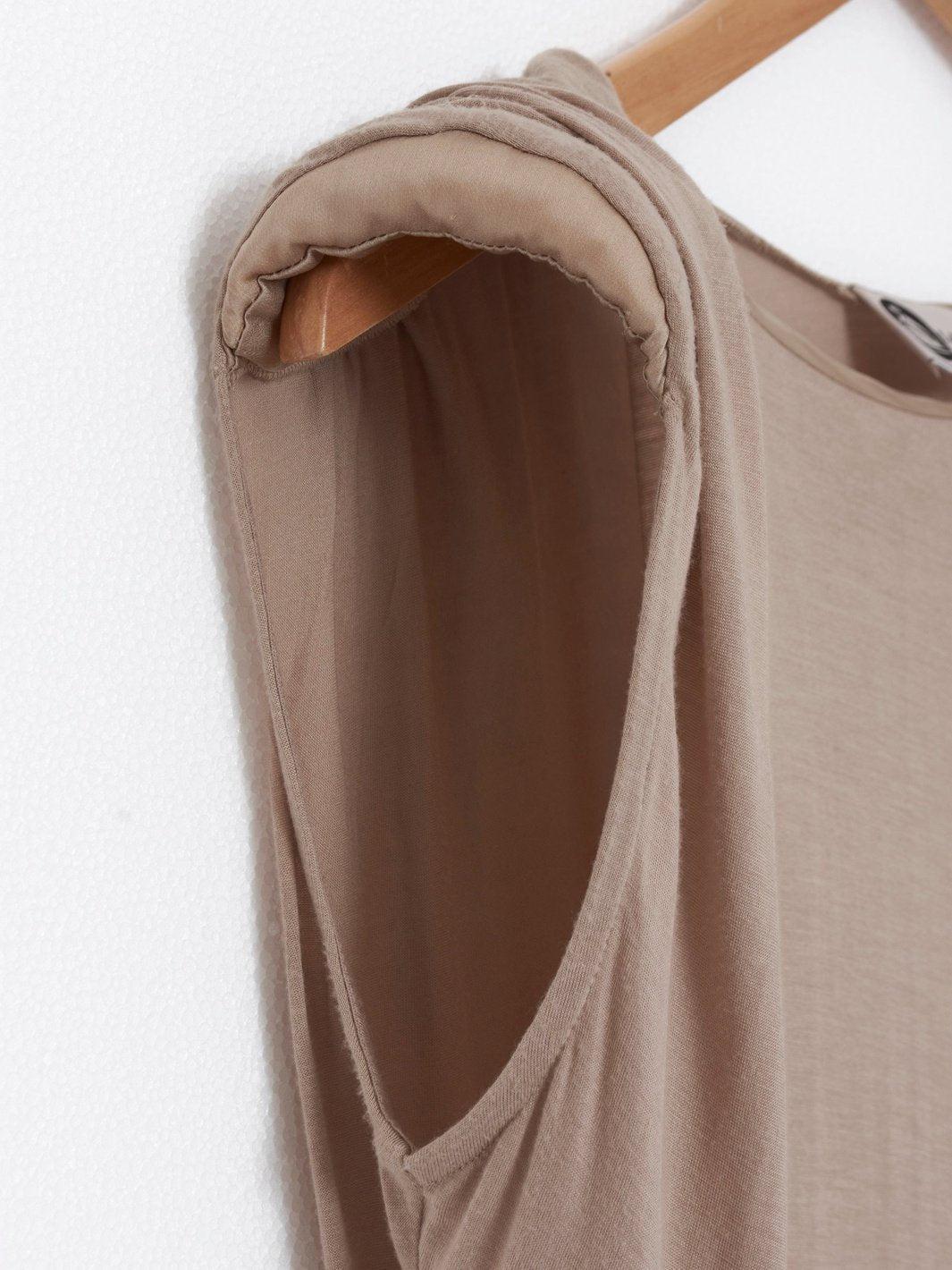 Abito da giorno Y2K Lanvin in viscosa fluida di colore beige