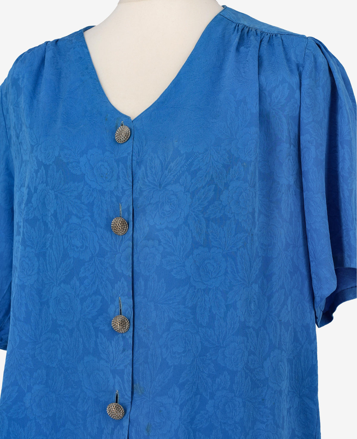 Vintage Blue Flowered Shirt WCV041224.38  Vintage 