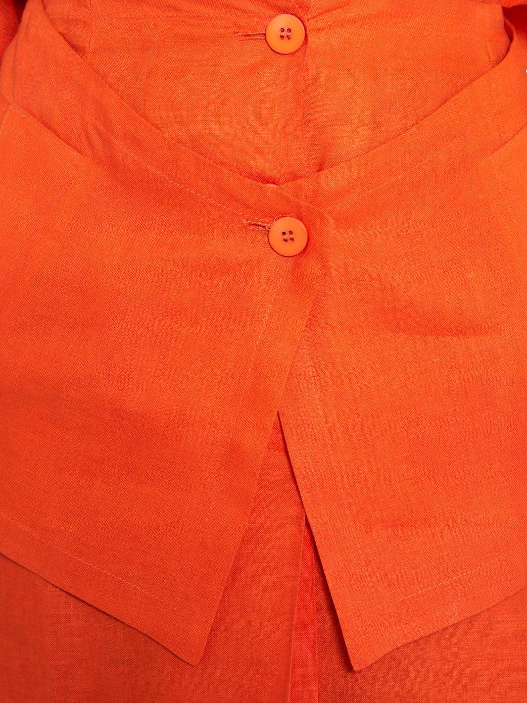 1980s Byblos orange cotton women suit with large pockets M1703590  Byblos 