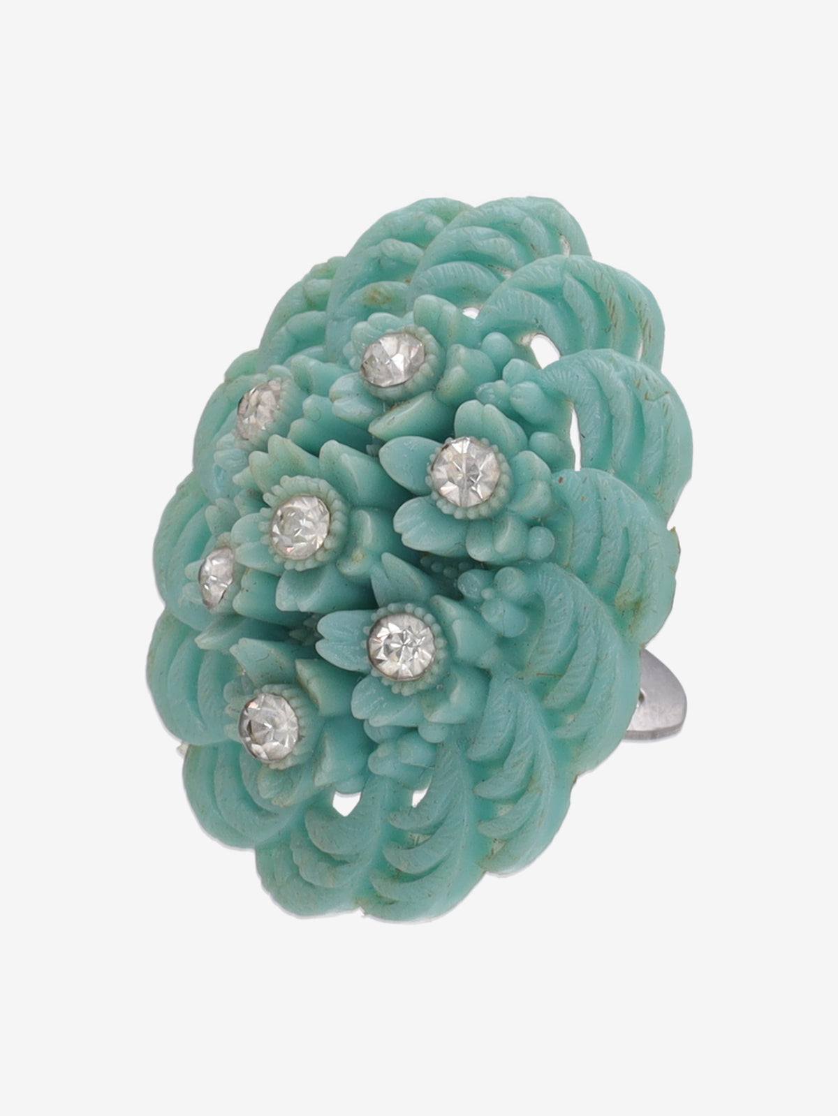 Vintage Turquoise Textured Plastic Earrings W13426.39  Vintage 