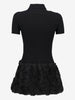 Vintage Black Mini Dress with Rosette Skirt WCV26.1.6  Vintage 