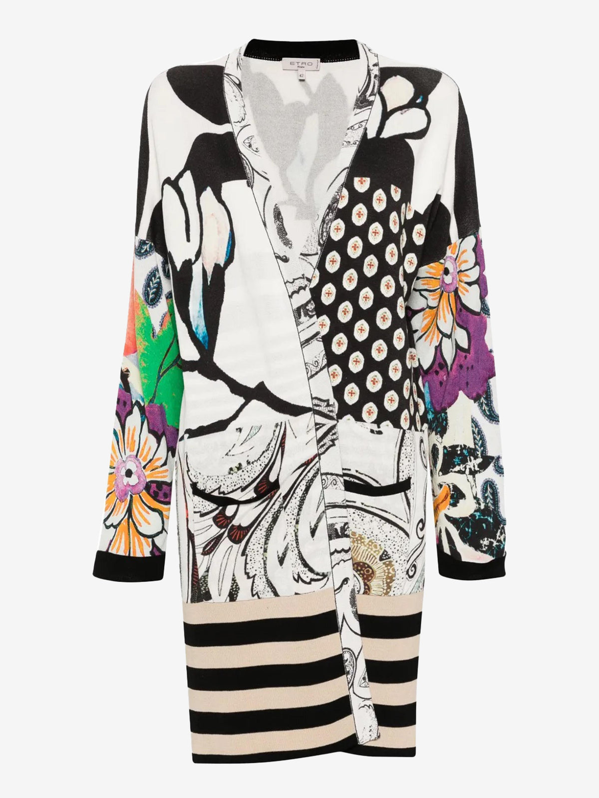 Etro Abstract-Pattern Patchwork Midi Coat WCV241039  Etro 