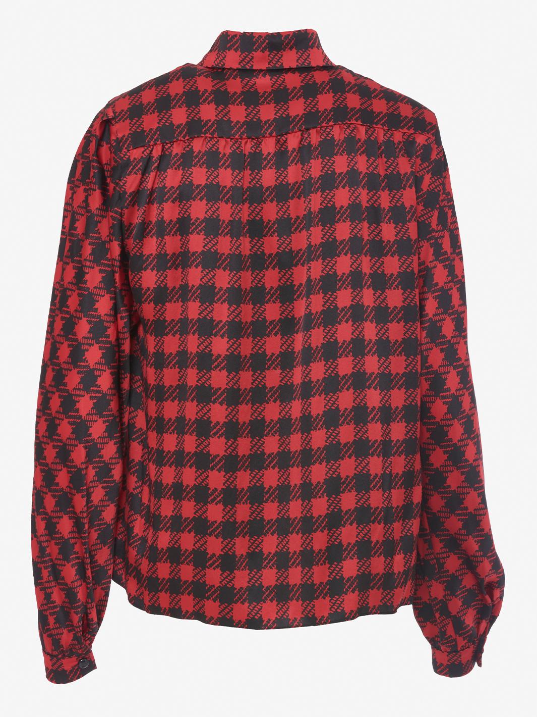 Mila Schön Houndstooth pattern silk skirt and blouse ensemble