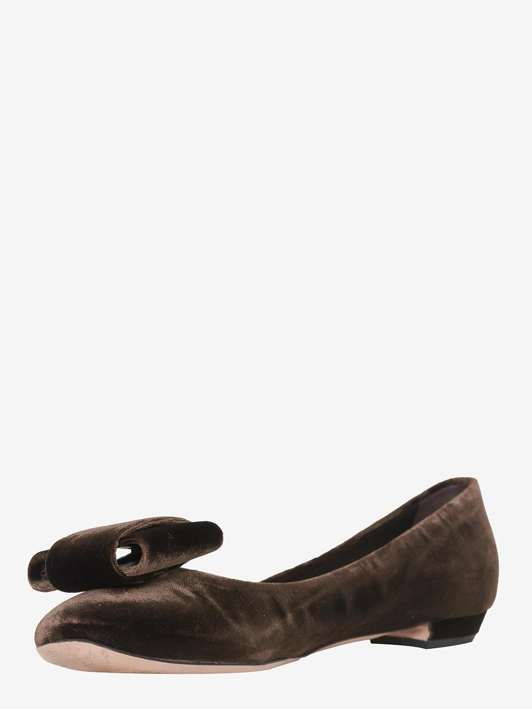 Miu Miu Brown Velvet Ballerina