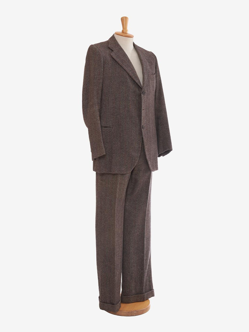 Brown herringbone suit U81_11/18  Vintage 