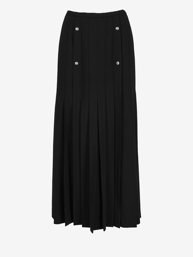 Versus Versace Long Wool Pleated Skirt with Logo Buttons W7426.46  Versus Versace 