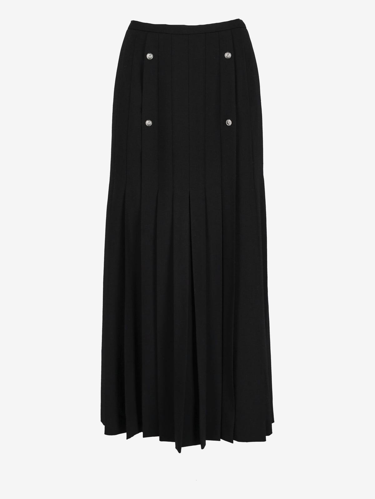 Versus Versace Long Wool Pleated Skirt with Logo Buttons W7426.46  Versus Versace 