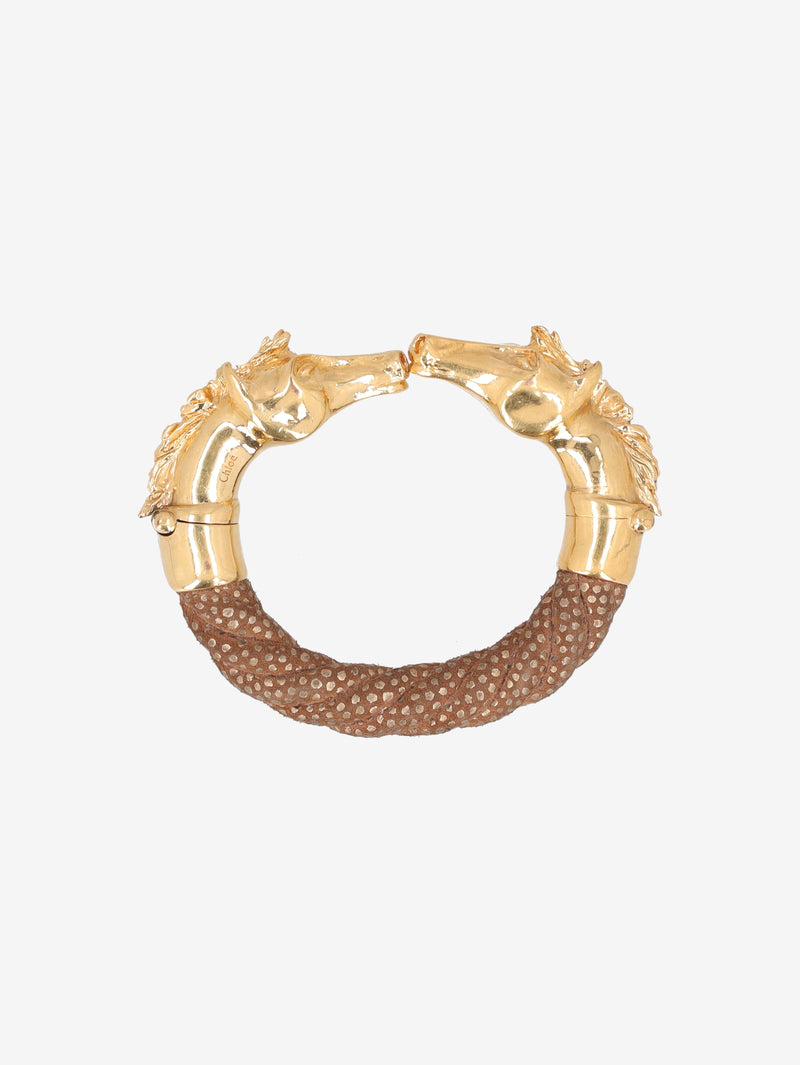 Chloé Equestrian Double Horse Head Bangle W13426.77  Chloé 