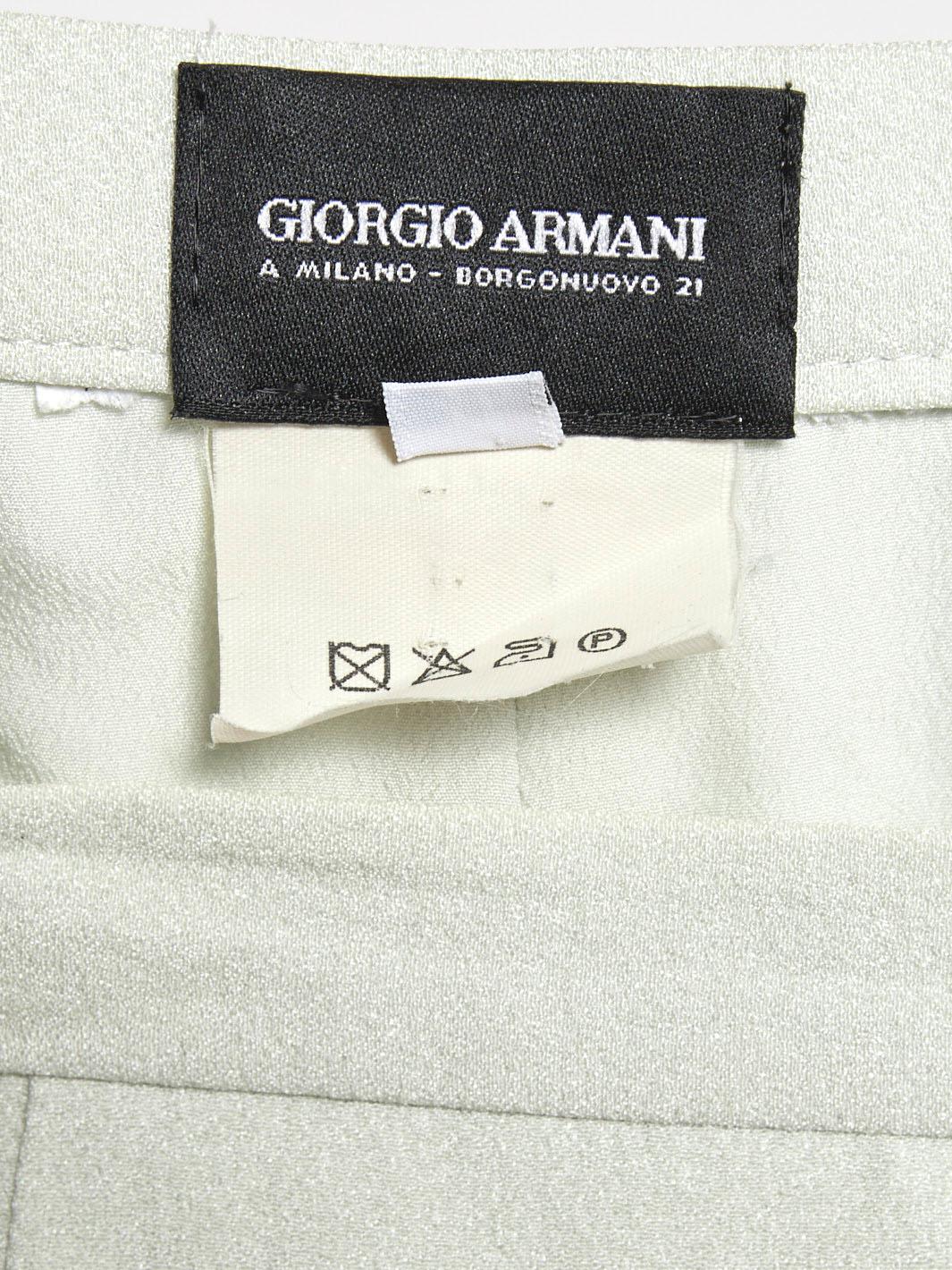 1990s Giorgio Armani sage-coloured silk pants W2203023  Giorgio Armani 