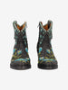 Cowboy Ankle Boots in Black Leather with Embroidered Flowers W7426.64  Vintage 