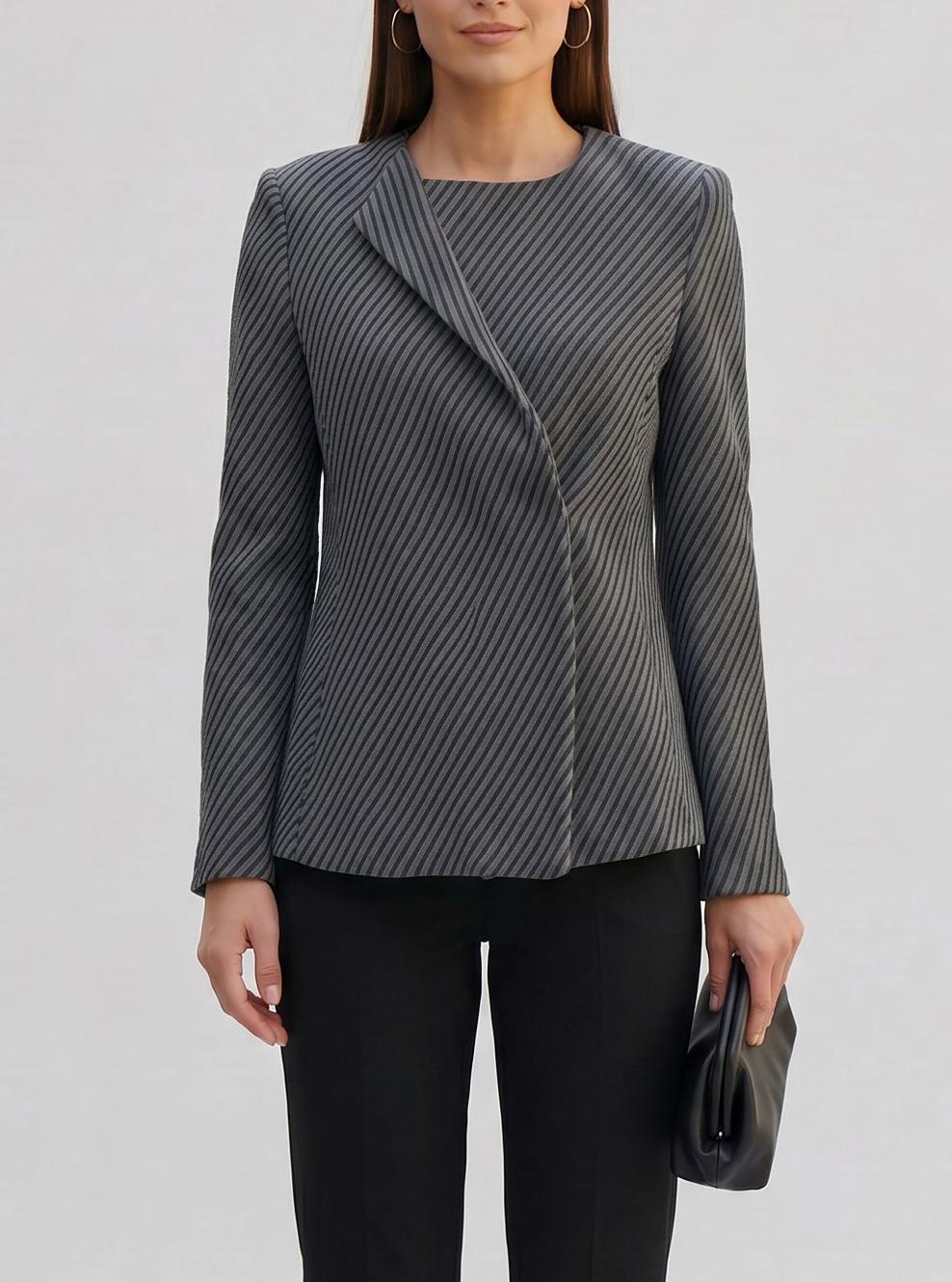 Armani Soft Cotton Blend Blazer with Striped Pattern MR311024.174  Giorgio Armani 