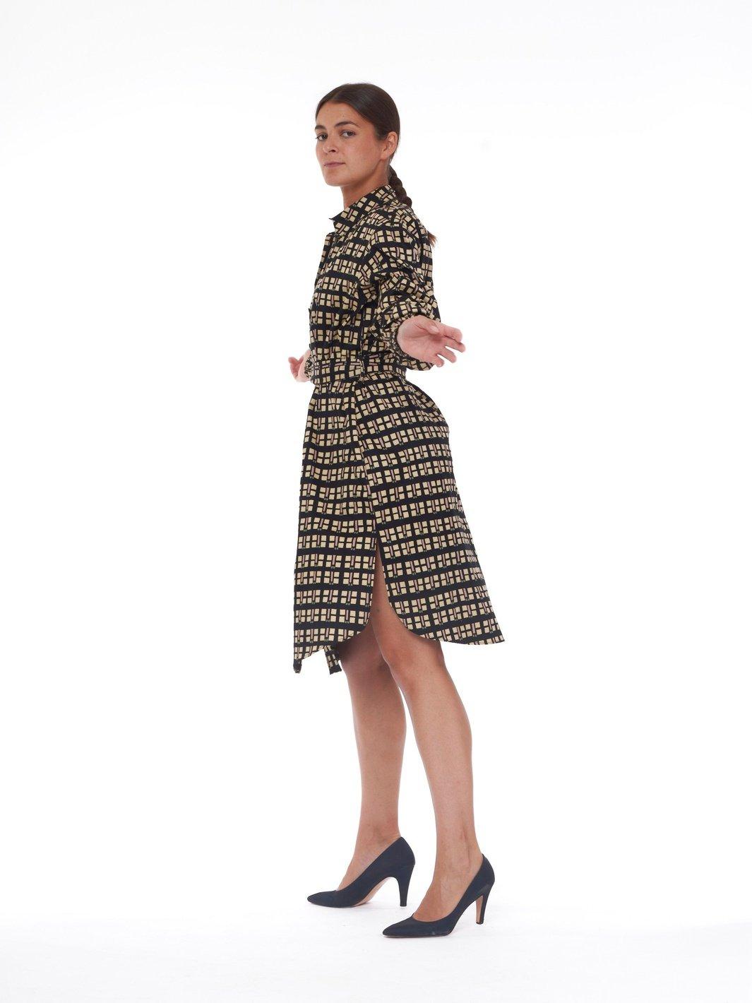 2020 Cavalli e Nastri chemisier dress with geometric print W22070401  Cavalli e Nastri 