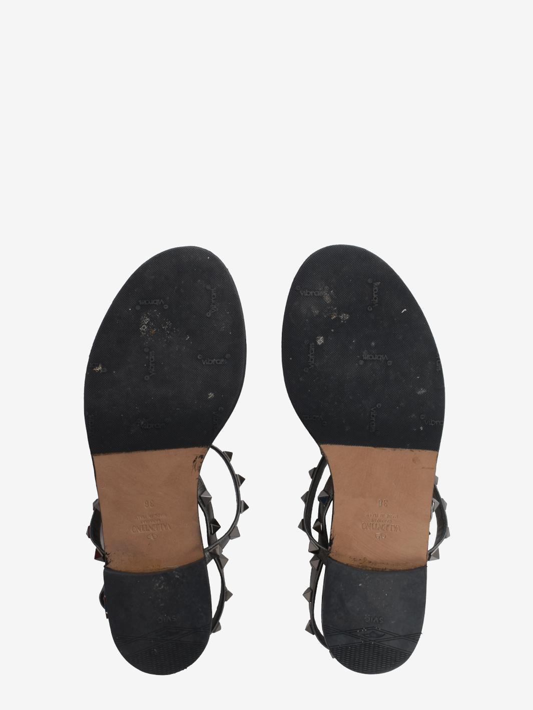 Valentino 银色铆钉凉鞋